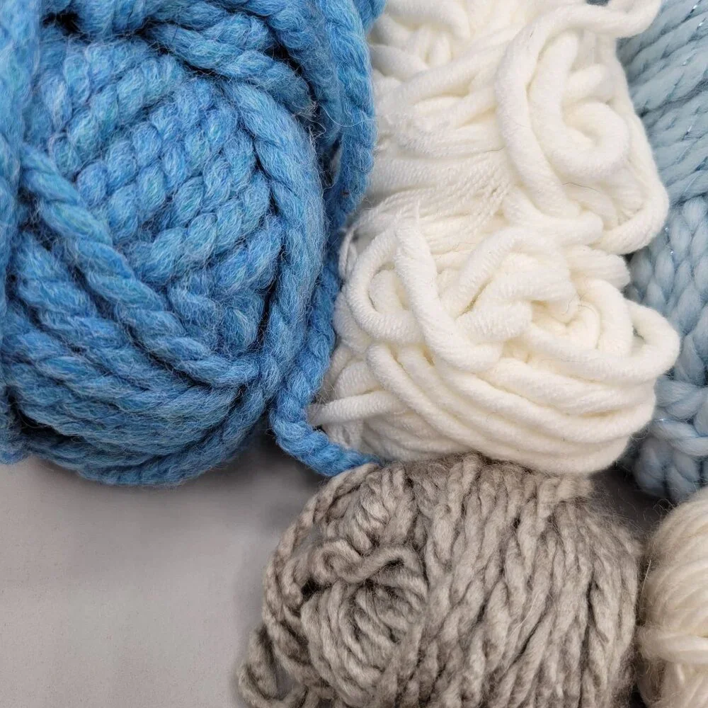 Mixed Yarn Lot Leftover Project Yarn Bulky Various Colors 10 Ounces